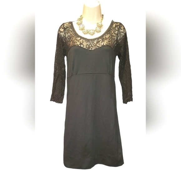 Free People Dresses & Skirts - Free People Little Black Dress with Lace Details